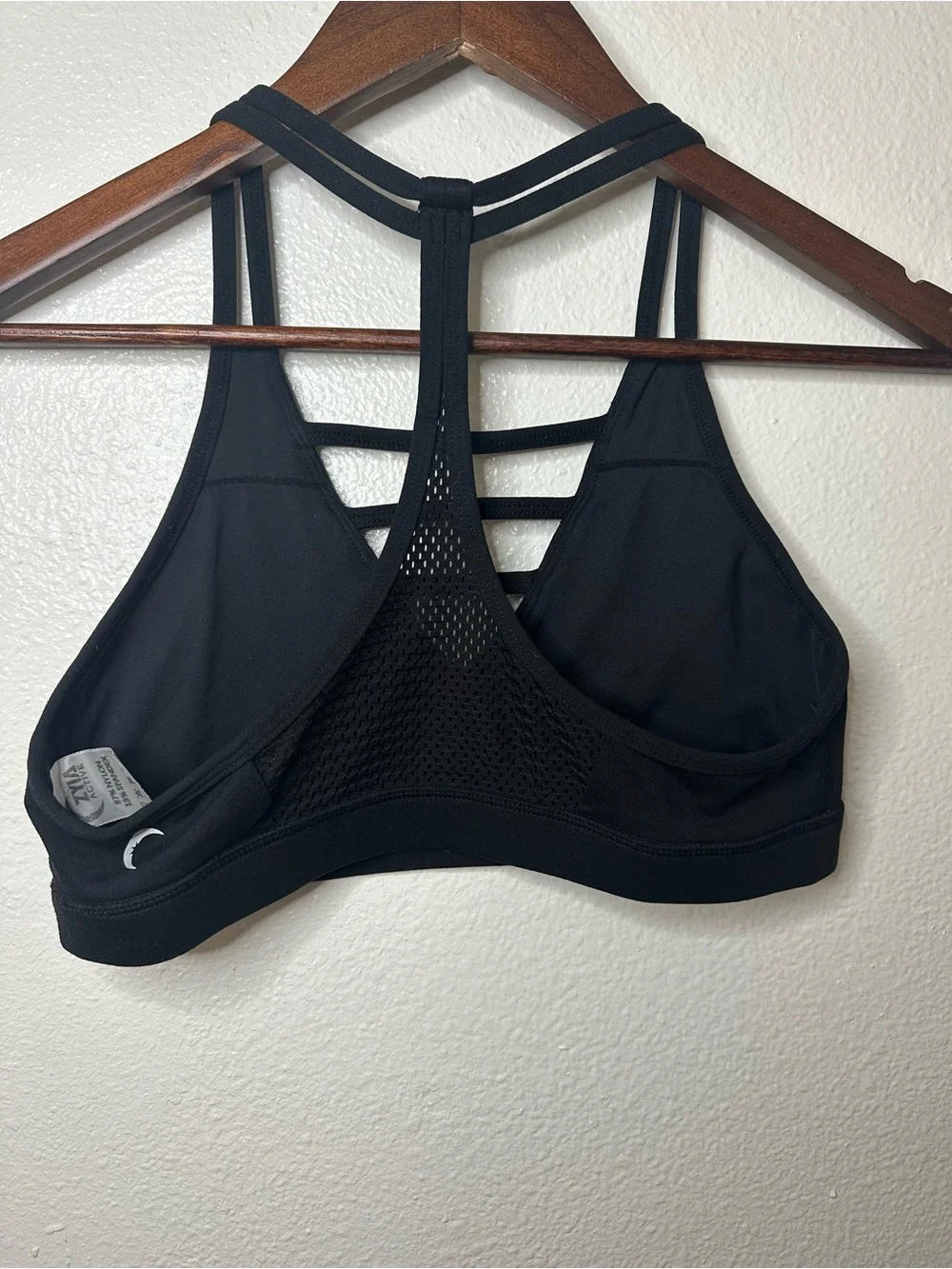 ZYIA Black Strappy V-Neck Sports Bra